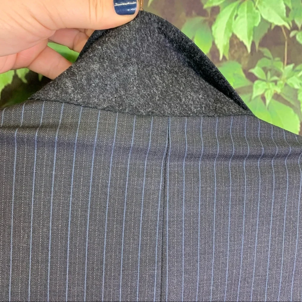BURBERRY LONDON Classic Heritage Gray Pinstriped Wool Sports Jacket, 42R